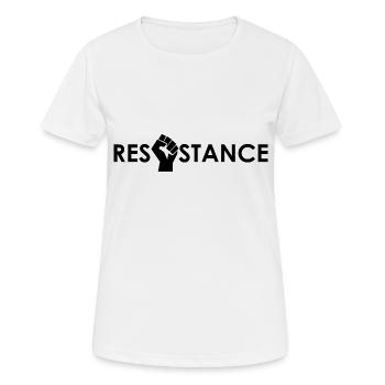 Resistance Faust Widerstand - Frauen T-Shirt atmungsaktiv - Weiß - Vorne - AI Model Female 172 dark (172cm)