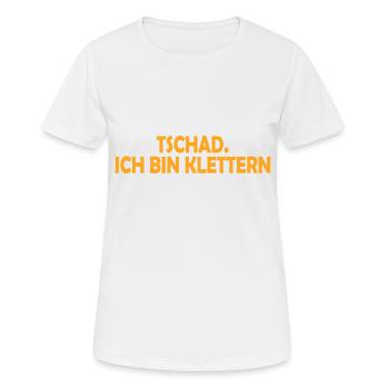 climbing - Frauen T-Shirt atmungsaktiv - Weiß - Vorne - AI Model Female 172 dark (172cm)