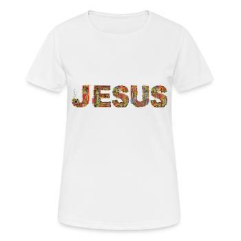 Jésus - T-shirt respirant Femme - blanc - Devant - AI Model Female 172 dark (172cm)
