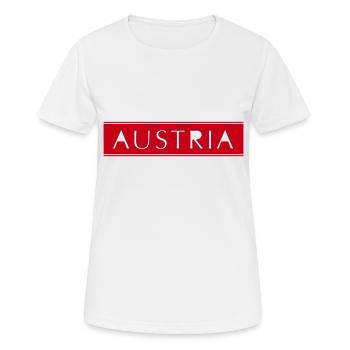AUSTRIA Schriftzug ausgestanzt - Vectorgraphic - Frauen T-Shirt atmungsaktiv - Weiß - Vorne - AI Model Female 172 dark (172cm)