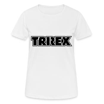 TRI REX Schriftzug in schwarz ist der Triathlon - Frauen T-Shirt atmungsaktiv - Weiß - Vorne - AI Model Female 172 dark (172cm)
