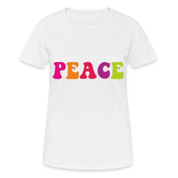 PEACE - T-shirt respirant Femme - blanc - Devant - AI Model Female 172 dark (172cm)