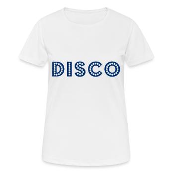 Disco Slogan - Logo - T-shirt respirant Femme - blanc - Devant - AI Model Female 172 dark (172cm)