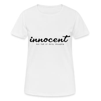Innocent mais plein de pensées sales - T-shirt respirant Femme - blanc - Devant - AI Model Female 172 dark (172cm)