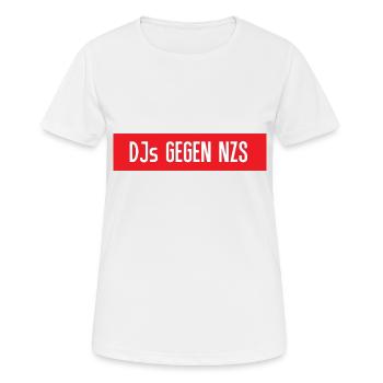DJs gegen NZS - Frauen T-Shirt atmungsaktiv - Weiß - Vorne - AI Model Female 172 dark (172cm)