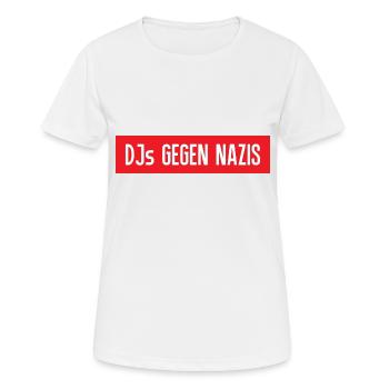 Les DJs contre le lettrage - T-shirt respirant Femme - blanc - Devant - AI Model Female 172 dark (172cm)