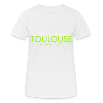 Toulouse France Coordinates Latitude Longitude - Women's Breathable T-Shirt - white - Front - AI Model Female 172 dark (172cm)