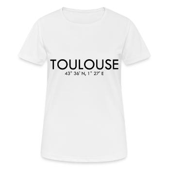 Toulouse France Coordinates Latitude Longitude - Women's Breathable T-Shirt - white - Front - AI Model Female 172 dark (172cm)