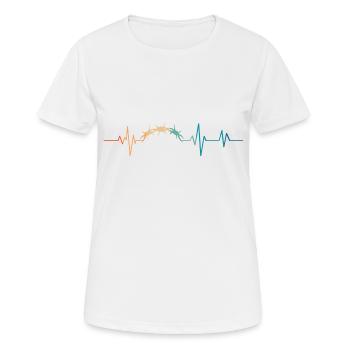 Retro Heartbeat Stacheldraht - Frauen T-Shirt atmungsaktiv - Weiß - Vorne - AI Model Female 172 dark (172cm)