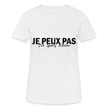 Ich kann keinen Wintersport treiben - Frauen T-Shirt atmungsaktiv - Weiß - Vorne - AI Model Female 172 dark (172cm)