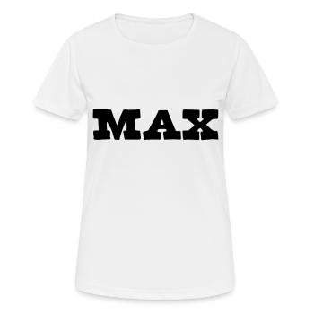 Max First Name Gift - Women's Breathable T-Shirt - white - Front - AI Model Female 172 dark (172cm)