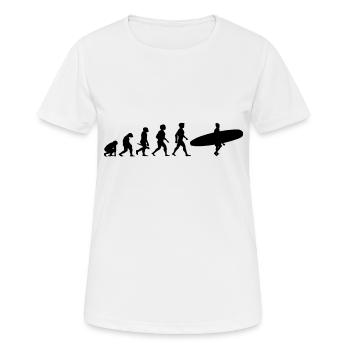 Evolution Surfing Surfers surfboard surfing - Women's Breathable T-Shirt - white - Front - AI Model Female 172 dark (172cm)