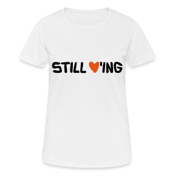 Still Loving - Frauen T-Shirt atmungsaktiv - Weiß - Vorne - AI Model Female 172 dark (172cm)