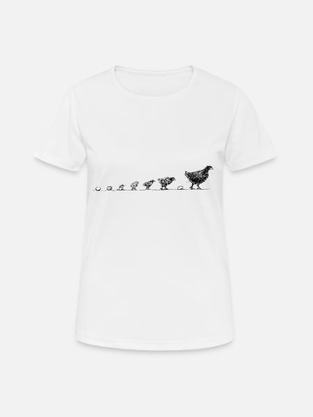 Entwicklung eines Huhns - Frauen T-Shirt atmungsaktiv - Weiß