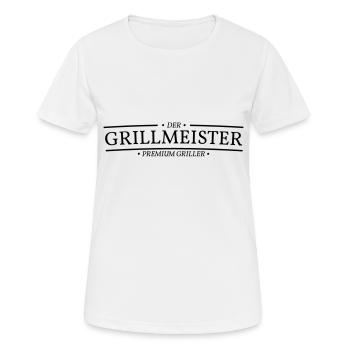 Grillmeister - Frauen T-Shirt atmungsaktiv - Weiß - Vorne - AI Model Female 172 dark (172cm)