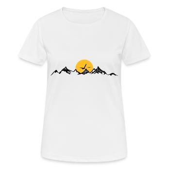 BERGE Gebirge Landschaft Silhouette Panorama - Frauen T-Shirt atmungsaktiv - Weiß - Vorne - AI Model Female 172 dark (172cm)