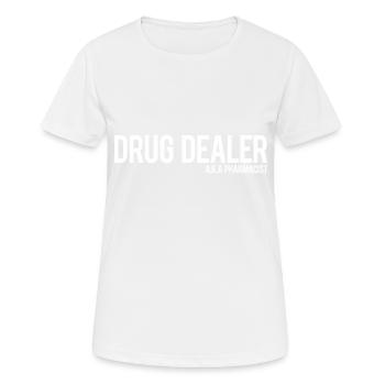 DISTRIBUTEUR DE DROGUE AKA PHARMACISTE - T-shirt respirant Femme - blanc - Devant - AI Model Female 172 dark (172cm)