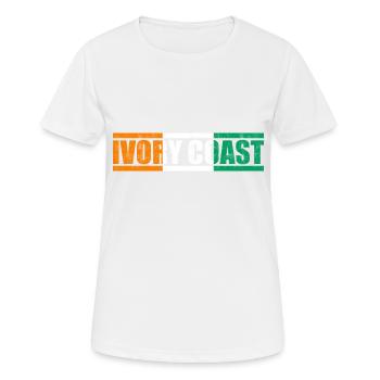 Côte d’Ivoire - T-shirt respirant Femme - blanc - Devant - AI Model Female 172 dark (172cm)