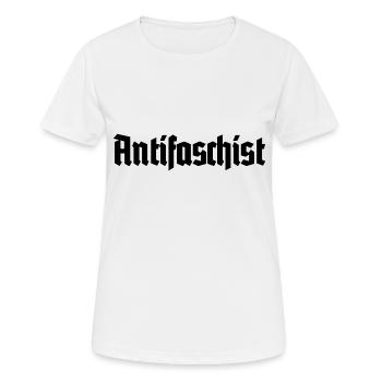 Antifaschist - Antifa - Rassismus - Widerstand - Frauen T-Shirt atmungsaktiv - Weiß - Vorne - AI Model Female 172 dark (172cm)
