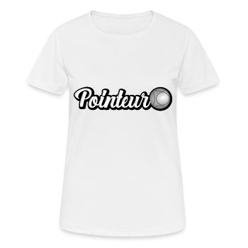 pointeur - pétanque - T-shirt respirant Femme - blanc - Devant - AI Model Female 172 dark (172cm)