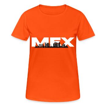 Mexico city skyline - Women's Breathable T-Shirt - neon orange - Front - AI Model Female 172 dark (172cm)