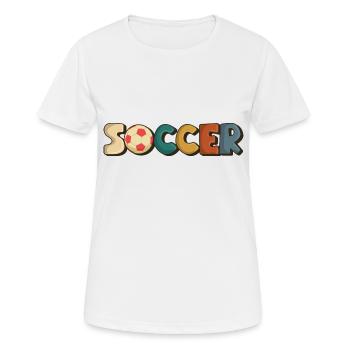 Football Footballeur Attaquant Garçons Coupe du Monde Hommes - T-shirt respirant Femme - blanc - Devant - AI Model Female 172 dark (172cm)