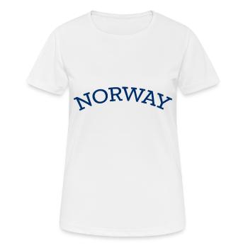 Norvège - Norge - Norwegen - Scandinavie - T-shirt respirant Femme - blanc - Devant - AI Model Female 172 dark (172cm)