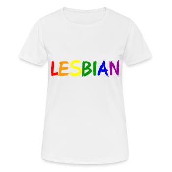 Lesbain - Rainbow Colors - Gay Pride - lebisch - Frauen T-Shirt atmungsaktiv - Weiß - Vorne - AI Model Female 172 dark (172cm)