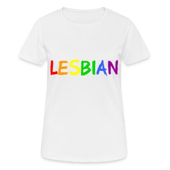 Lesbain - Rainbow Colors - Gay Pride - lesbisch - Frauen T-Shirt atmungsaktiv - Weiß - Vorne - AI Model Female 172 dark (172cm)