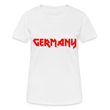 Modisches Heimat GERMANY Metal-Design - Frauen T-Shirt atmungsaktiv - Weiß - Vorne - AI Model Female 172 dark (172cm)