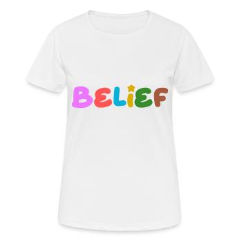 Glaube positives denken - Frauen T-Shirt atmungsaktiv - Weiß - Vorne - AI Model Female 172 dark (172cm)