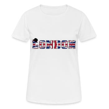 London Union Jack - Frauen T-Shirt atmungsaktiv - Weiß - Vorne - AI Model Female 172 dark (172cm)