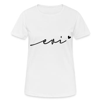 Evi Schreibschrift Name - Frauen T-Shirt atmungsaktiv - Weiß - Vorne - AI Model Female 172 dark (172cm)