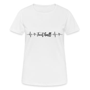 Fußball-Herzschlag - Frauen T-Shirt atmungsaktiv - Weiß - Vorne - AI Model Female 172 dark (172cm)