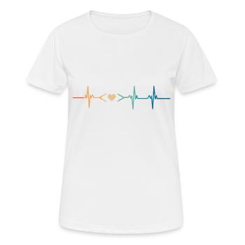 Heartbeat Coding Liebe - Frauen T-Shirt atmungsaktiv - Weiß - Vorne - AI Model Female 172 dark (172cm)