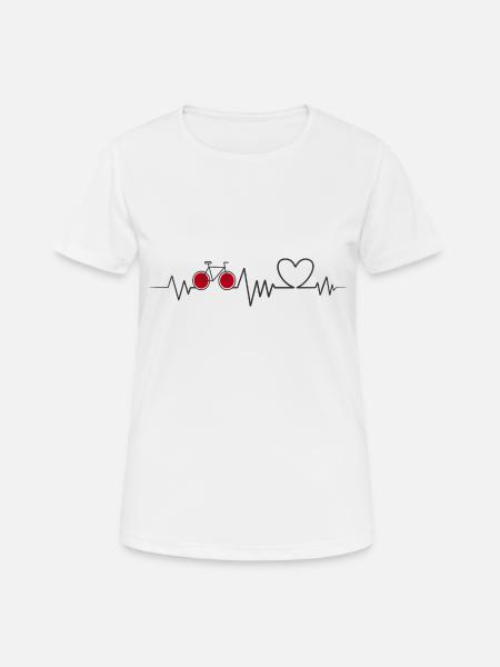 Fahrrad Herzschlag Radsport - Frauen T-Shirt atmungsaktiv - Weiß