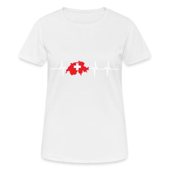 Schweizer Herzschlag - Frauen T-Shirt atmungsaktiv - Weiß - Vorne - AI Model Female 172 dark (172cm)