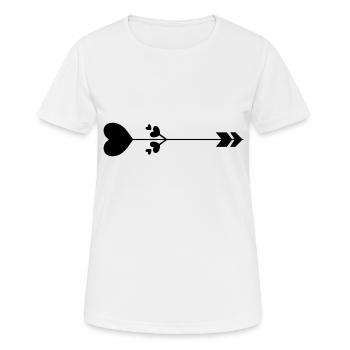 Herz-Pfeil - Frauen T-Shirt atmungsaktiv - Weiß - Vorne - AI Model Female 172 dark (172cm)