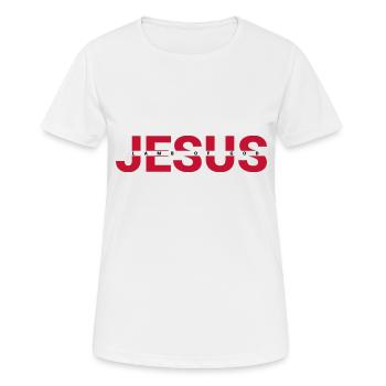 Jesus - T-shirt respirant Femme - blanc - Devant - AI Model Female 172 dark (172cm)