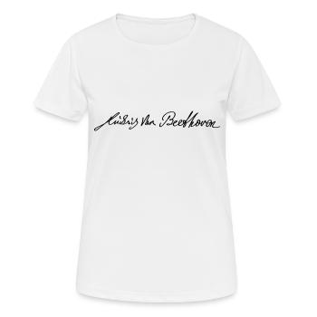 Beethoven Signature - Frauen T-Shirt atmungsaktiv - Weiß - Vorne - AI Model Female 172 dark (172cm)