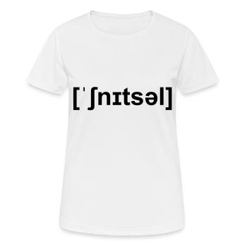 schnitzel lautschrift - Frauen T-Shirt atmungsaktiv - Weiß - Vorne - AI Model Female 172 dark (172cm)