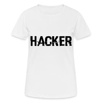 Hacker - Frauen T-Shirt atmungsaktiv - Weiß - Vorne - AI Model Female 172 dark (172cm)