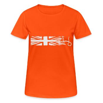 CHAINSTORY X Brompton Union Jack - Women's Breathable T-Shirt - neon orange - Front - AI Model Female 172 dark (172cm)