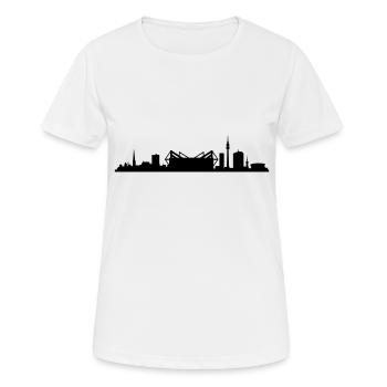 Skyline Dortmund Stadion - Frauen T-Shirt atmungsaktiv - Weiß - Vorne - AI Model Female 172 dark (172cm)