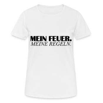 mein feuer - Frauen T-Shirt atmungsaktiv - Weiß - Vorne - AI Model Female 172 dark (172cm)