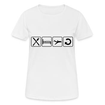 manger sommeil répéter manger sommeil répéter lign - T-shirt respirant Femme - blanc - Devant - AI Model Female 172 dark (172cm)