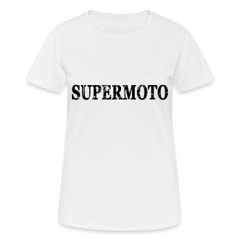 Supermoto - Frauen T-Shirt atmungsaktiv - Weiß - Vorne - AI Model Female 172 dark (172cm)