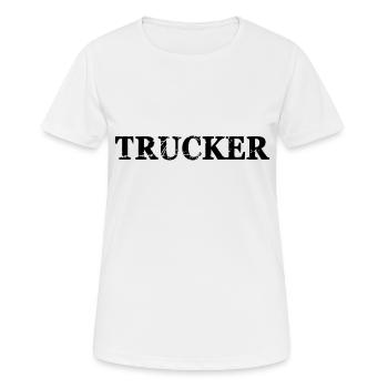 Trucker - Frauen T-Shirt atmungsaktiv - Weiß - Vorne - AI Model Female 172 dark (172cm)