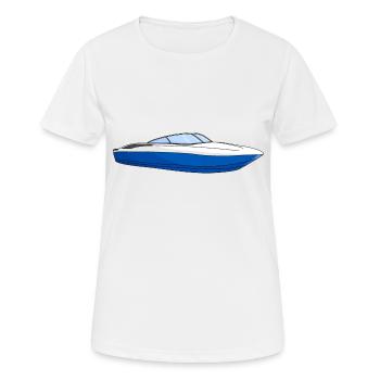Bateau bateau bateau bateau bleu - T-shirt respirant Femme - blanc - Devant - AI Model Female 172 dark (172cm)