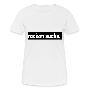 SUCS RACISM - T-shirt respirant Femme - blanc - Devant - AI Model Female 172 dark (172cm)
